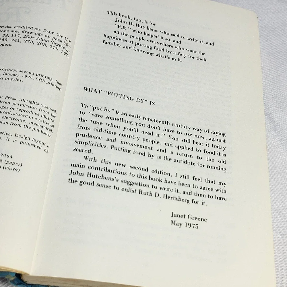 1975 Putting Food By-Hertzberg Vaughan Greene Homesteading Preppers Guide 2nd Ed